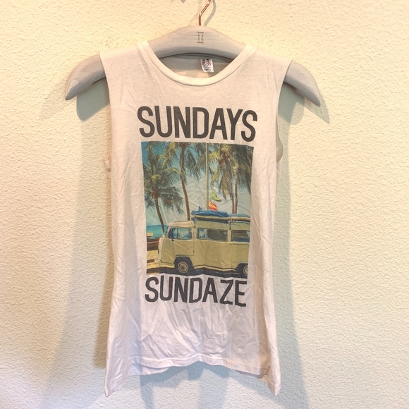corner shop Tops - Corner Shop Sundays Sundaze tank top
